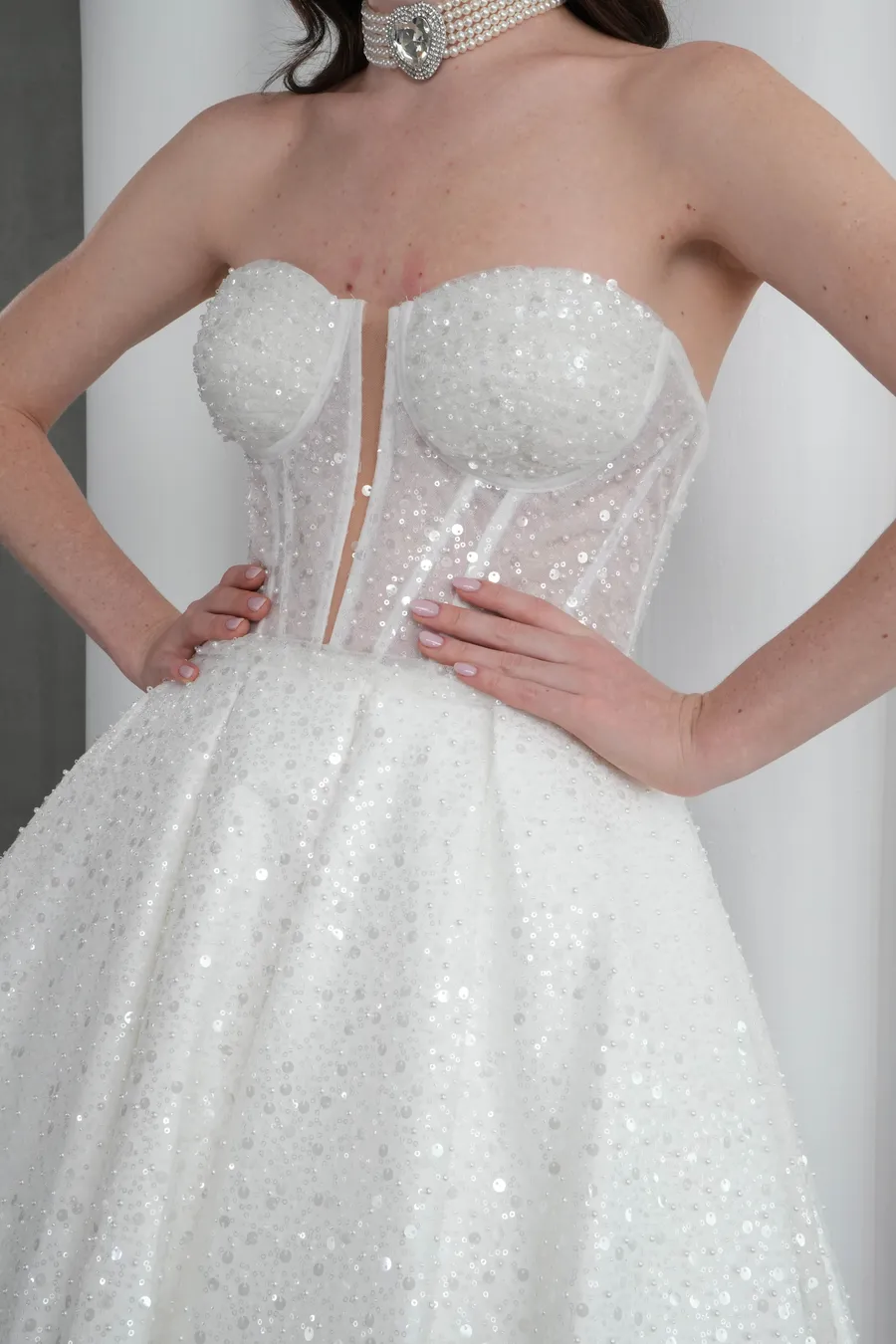 Beyaz Mini After Elbise