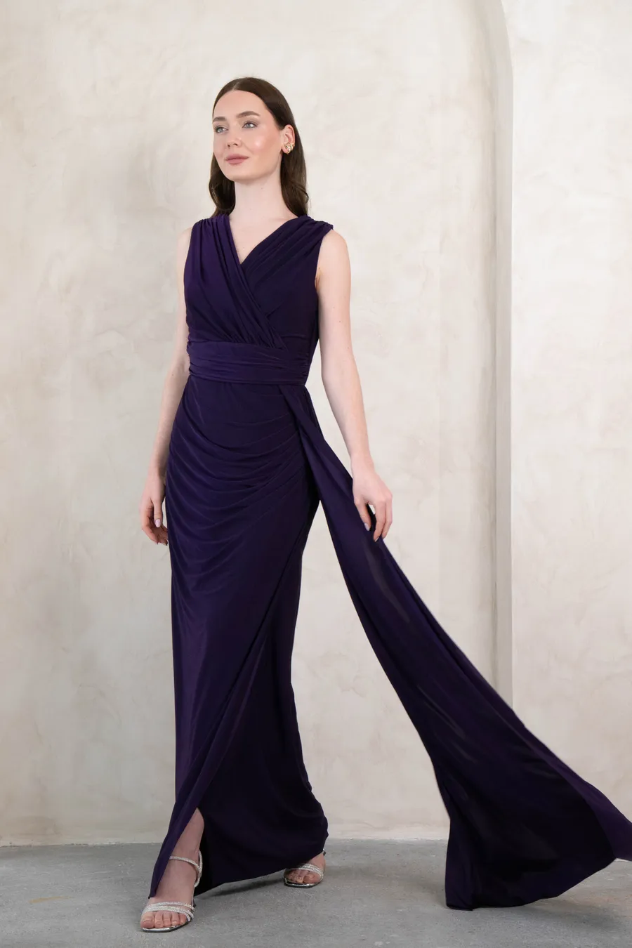 Mürdüm Uzun Elbise