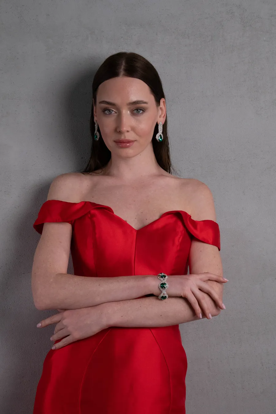 Kırmızı Uzun Tasarım Elbise