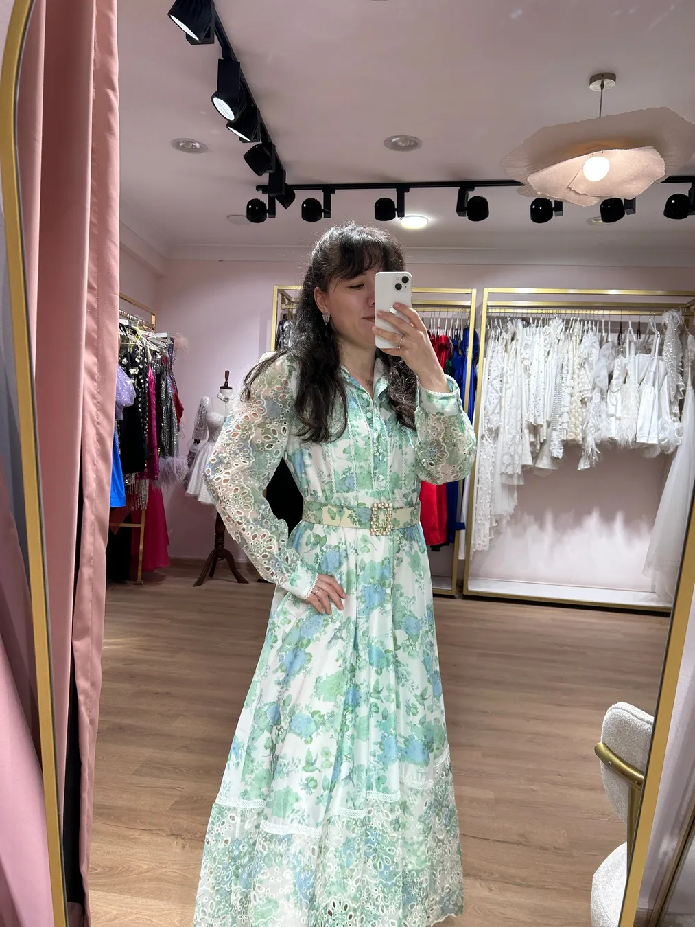 Zimmermann İnci Kemer Detaylı Uzun İthal Elbise